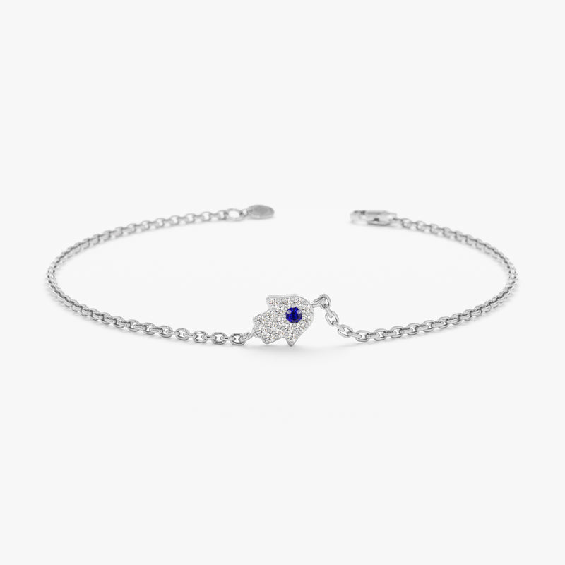 White Gold Diamond and Sapphire Bracelet