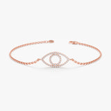 Rose Gold All Diamond Evil Eye Bracelet