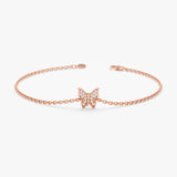 Rose Gold Diamond Butterfly Bracelet