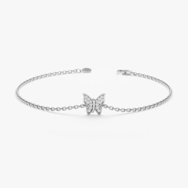 White Gold Diamond Butterfly Bracelet