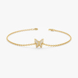 Gold Diamond Butterfly Bracelet