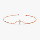 Rose Gold Diamond Cross Bracelet