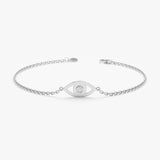 White Gold Diamond Evil Eye Bracelet