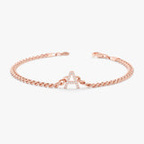 Rose Gold Diamond Initial Cuban Chain Bracelet