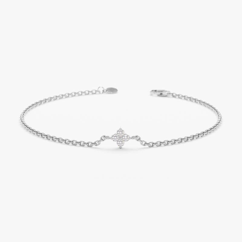 Pave Diamond Clover Bracelet – VASILEA