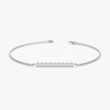 White Gold Bezel Diamond Bar Bracelet