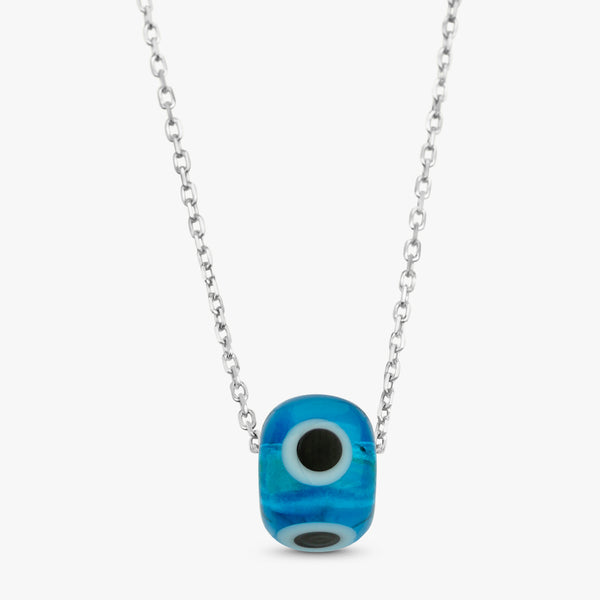 White gold and Glass evil eye