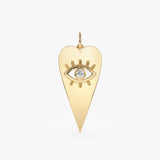 Yellow Gold Large Evil Eye Charm