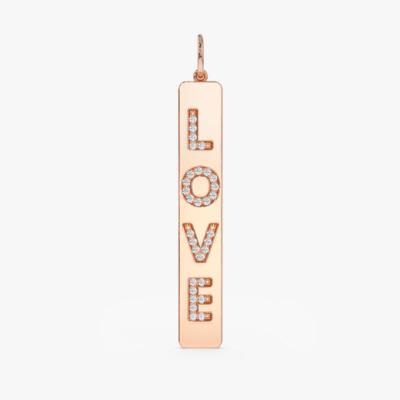 Rose Gold Handmade LOVE bar Charm