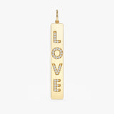 solid yellow gold LOVE bar charm 