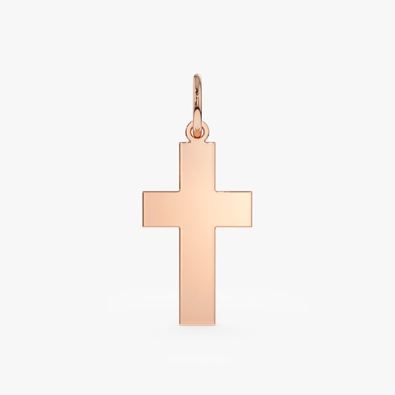 Handmade Rose Gold Plain Cross Charm