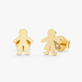 Handmade pair of 14k Solid Gold Boy Silhouette Earrings