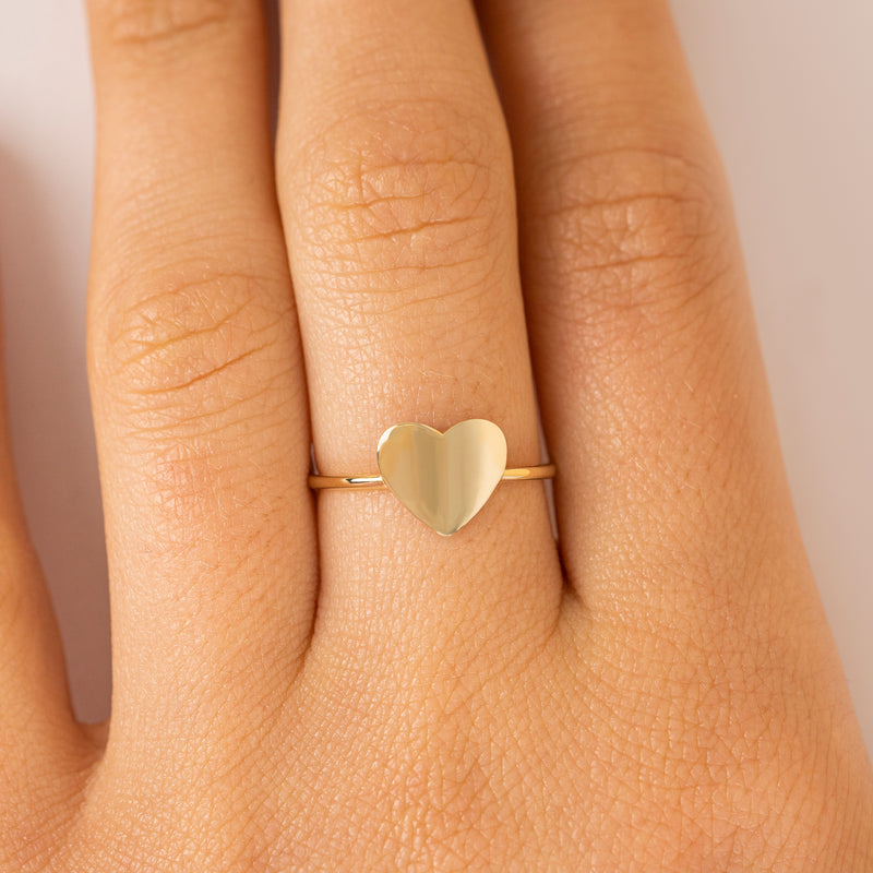 Personalized Signet Heart Ring