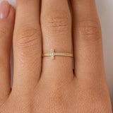 Handmade Sideways Cross Ring