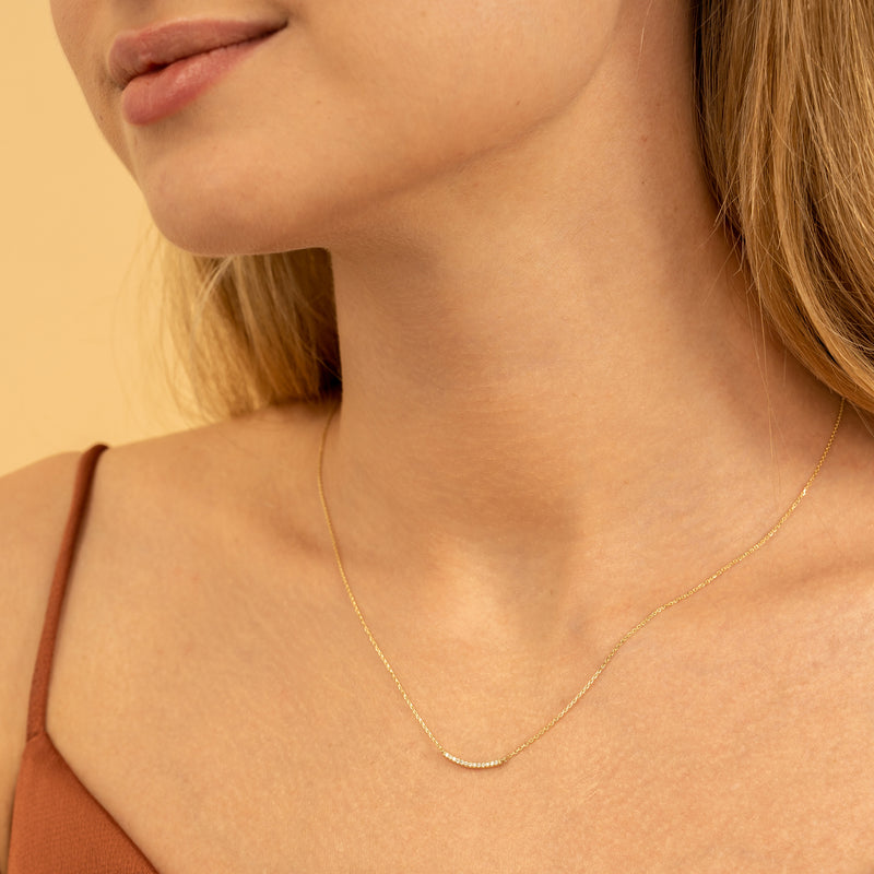 Dainty Diamond Bar Necklace