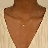 dainty Diamond Heart Pendant necklace for her