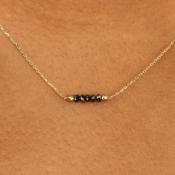 Multi Black Diamond bar Necklace