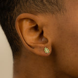 Model wears May Birthstone Emerald Earring stud