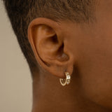 Solid Gold Natural Diamond Hoop Earrings