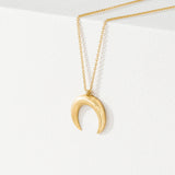 Solid Gold Horn pendant Necklace