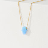 blue opal hamsa pendant necklace