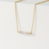 natural Salt and pepper diamonds bar pendant necklace