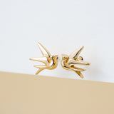 Solid Gold Swallow Bird Earring studs for her