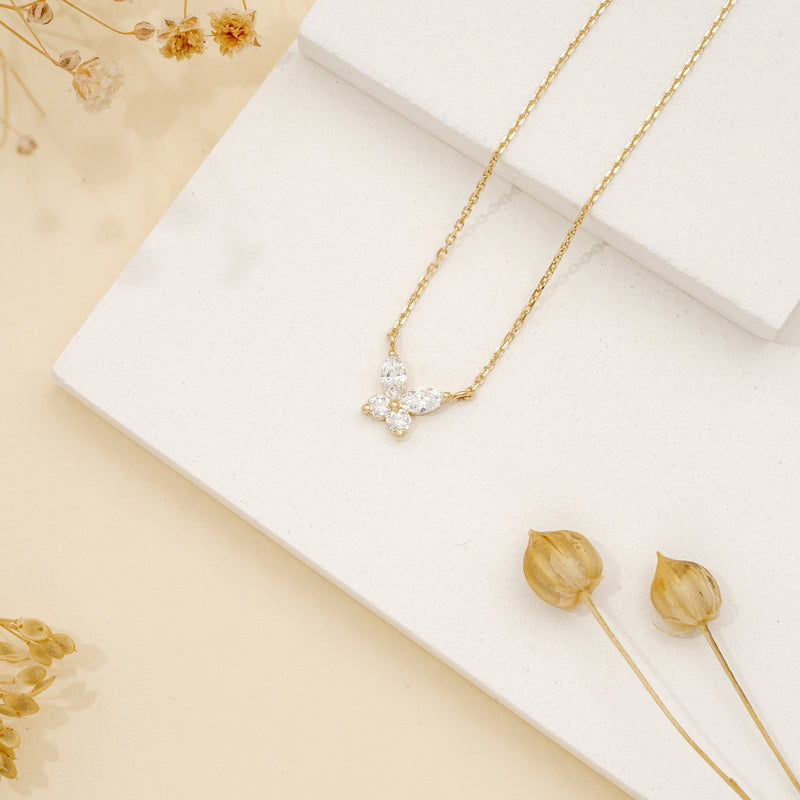 Solid Gold Natural Diamond Necklace