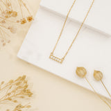 Diamond Gold Bar Pendant Necklace