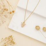 Solid Gold Diamond Bee Necklace