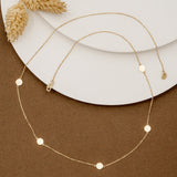 Minimalist Multi-Disc Layering Necklace in solid gold