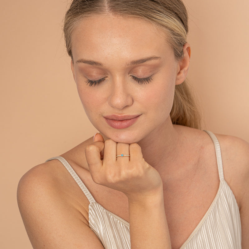 Natural Blue Topaz Ring