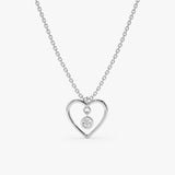 White Gold Natural Diamond Heart Pendant