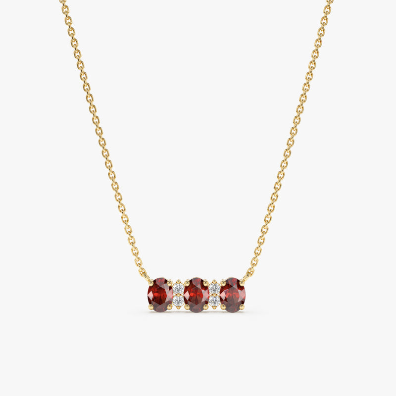 Yellow Gold January Birthstone Garnet Necklace