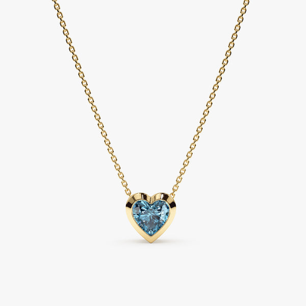 10k sold Topaz Heart Shaped Necklace