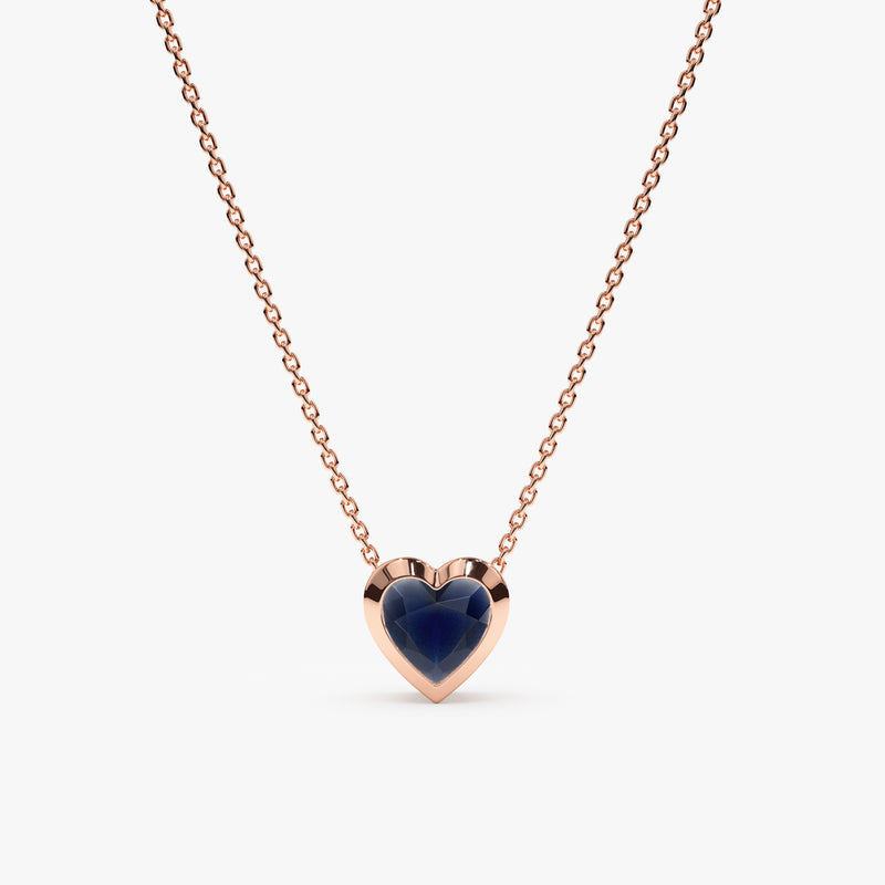 Rose Gold Sapphire Heart