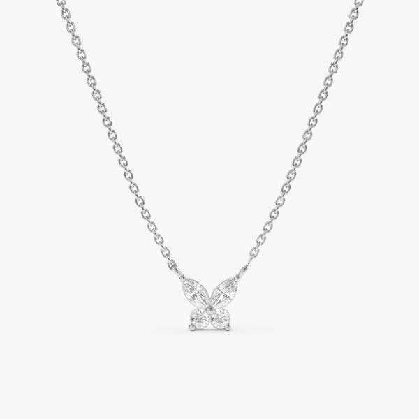 White Gold Diamond Butterfly Necklace