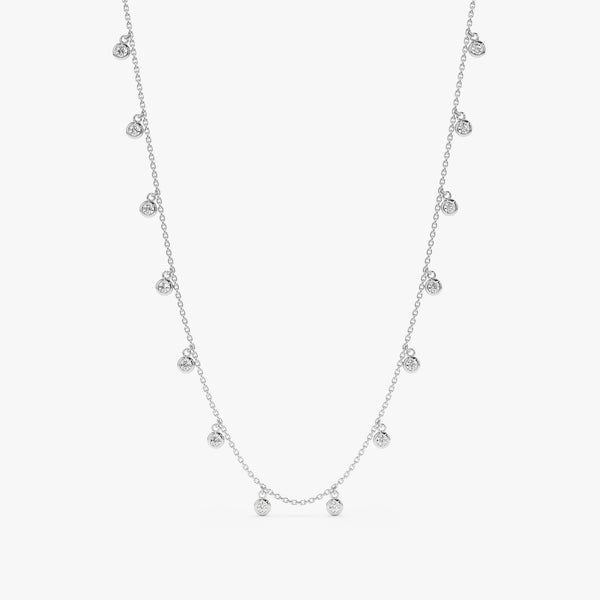 White Gold Diamond Drop Necklace