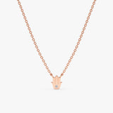 Rose Gold Diamond Hamsa Necklace