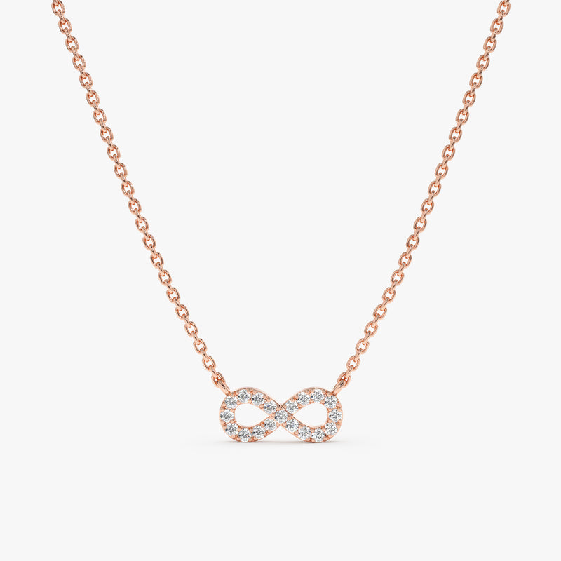 Rose Gold Diamond Infinity Necklace