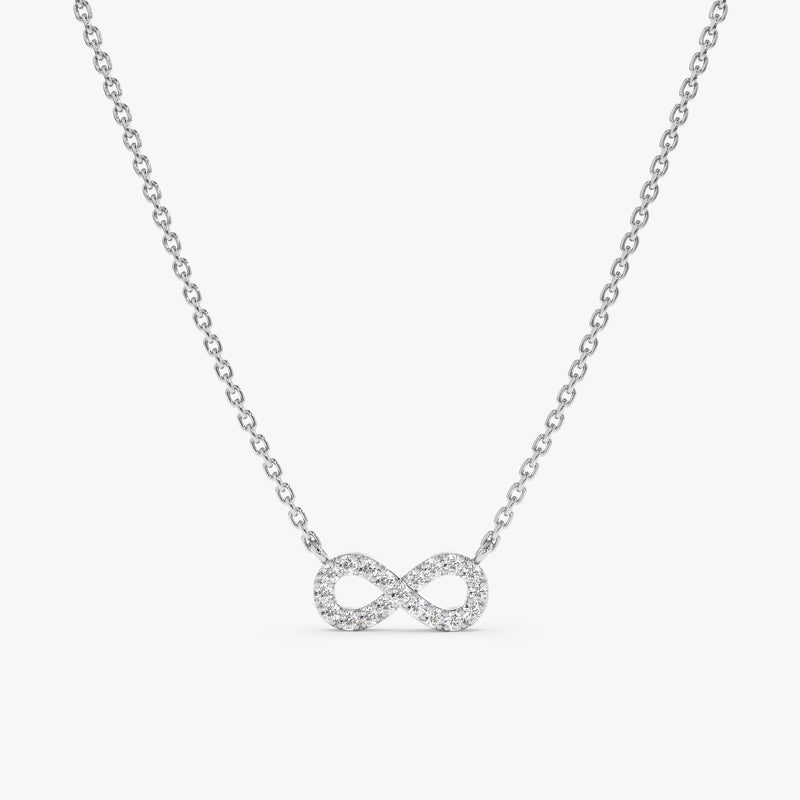 White Gold Diamond Infinity Necklace