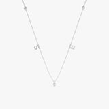 White Gold custom Diamond Letters station necklace