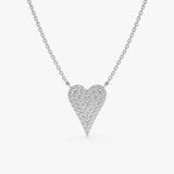 White Gold Natural Diamond Heart Necklace