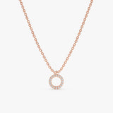 Rose Gold Diamond Circle Necklace