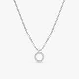 White Gold Natural Diamond Circle Necklace