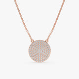 Rose Gold Diamond Disc Necklace
