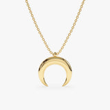 14k Solid Yellow Gold Moon Pendant necklace