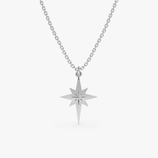 White Gold Diamond North Star Necklace