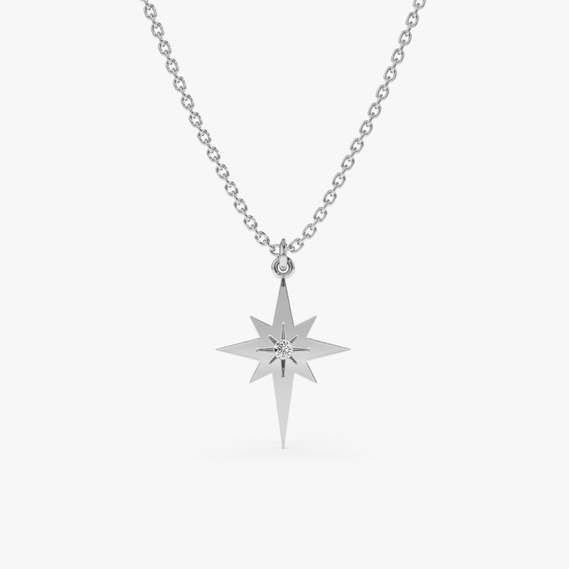 White Gold Diamond North Star Necklace