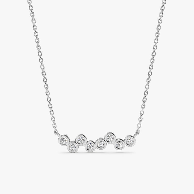 White Gold Diamond bezel Bubbles Necklace